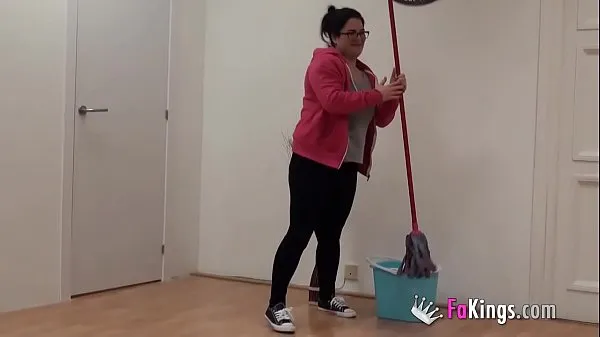 XXX کل فلموں Cleaning lady was tidying up our studios, but Julius was waiting for her