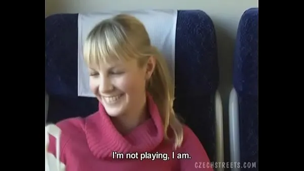 XXX Czech streets Blonde girl in train total Movies