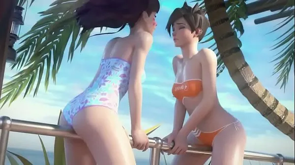 XXX D.Va and Tracer on Vacation Overwatch (Animation W/Sound 총 동영상