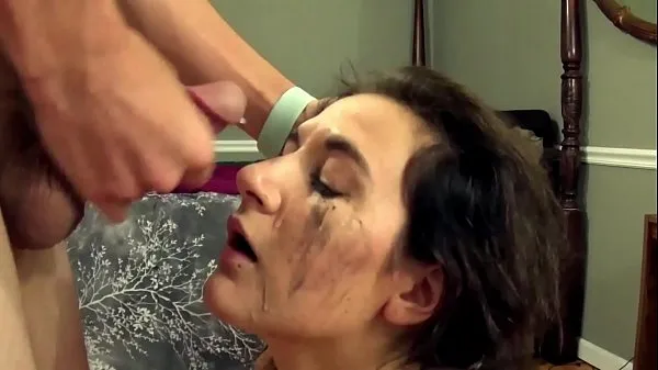 XXX کل فلموں Girl Facefucked and Facial With Running Makeup
