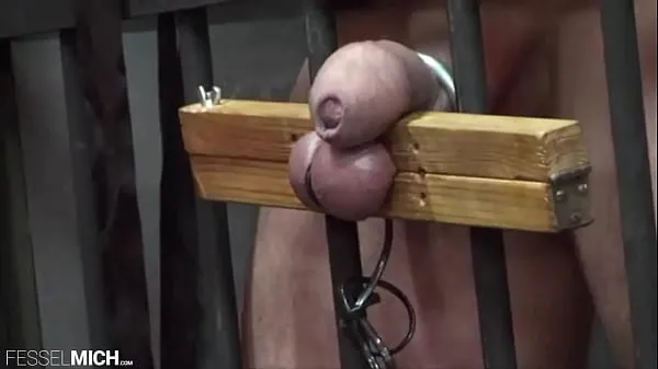 XXX CBT testicle with testicle pillory tied up in the cage whipped d in the cell slave interrogation torment torment toplam Film