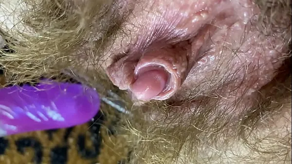 XXX Bunny vibrator test masturbation POV closeup erected big clit wet orgasm hairy pussy total Movies
