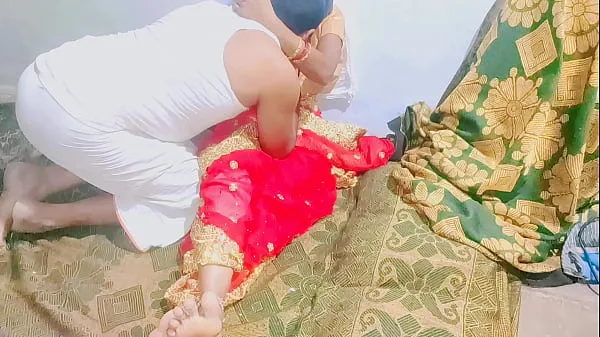 XXX کل فلموں Late night sex with Telugu wife in red sari