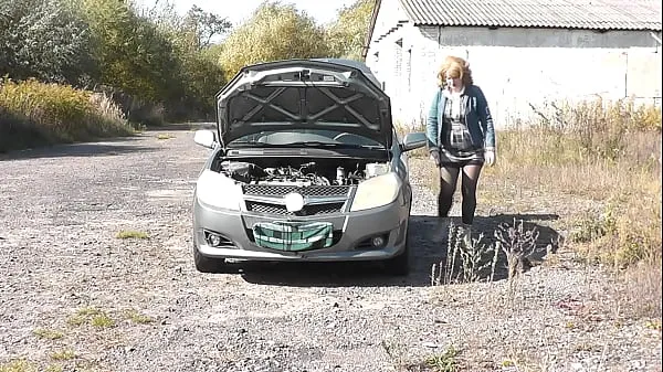 XXX Public sex. Sexy Milf Frina car broke down again. Random passer by guy helped to repair and fucked Frina with doggy style on hood of auto. Outdoor Outside Outdoors wszystkich filmów