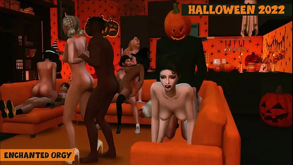 XXX Sims 4. Halloween 2022. Part 2 (Final) - Enchanted Orgy (Hardcore Penthouse parody samlede film