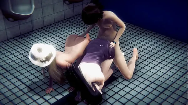 XXX Hentai Uncensored - Blonde girl sex in a public toilet - Japanese Asian Manga Anime Film Game Porn samlede film
