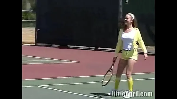 XXX Little April plays tennis total Movies