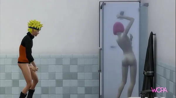 XXX TRAILER] Naruto Uzumaki watches Sakura Haruno taking a shower and she gives it to him in the bathroom jumlah Filem