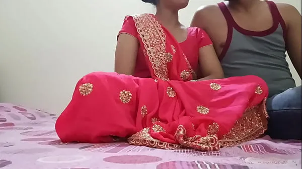 XXX کل فلموں Indian Desi newly married hot bhabhi was fucking on dogy style position with devar in clear Hindi audio
