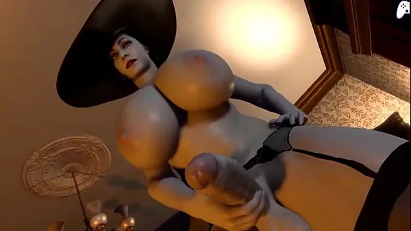 XXX 4K) Lady Dimitrescu futa gets her big cock sucked by horny futanari girl and cum inside her|3D Hentai P2 total Movies