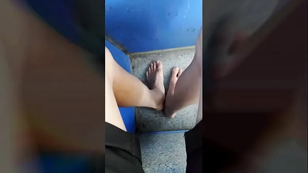 XXX Twink walking barefoot on the road and still no shoe in a tram to the city total Movies