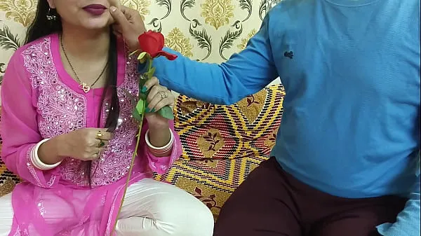 XXX Indian beautiful husband wife celebrate special Valentine week Happy Rose day dirty talk in hindi voice saara give footjob wszystkich filmów