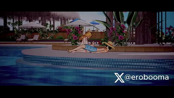 XXX Luffy fucks Nami in her swimsuit at the Pool wszystkich filmów